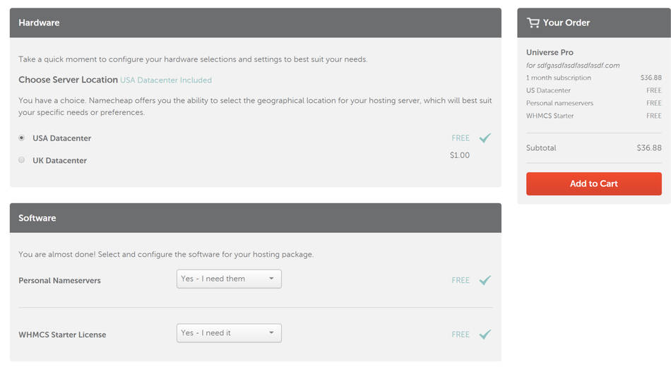 Namecheap configuration upon signing up. Namecheap configuration upon signing up.